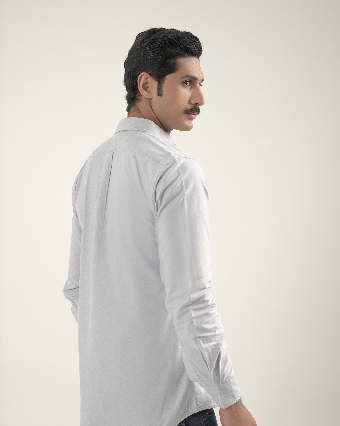 Ash Grey Oxford Shirt Slim Fit