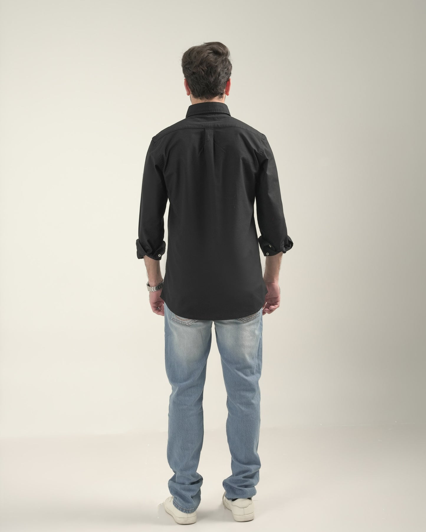 Custom Fit Black Linen Shirt RL