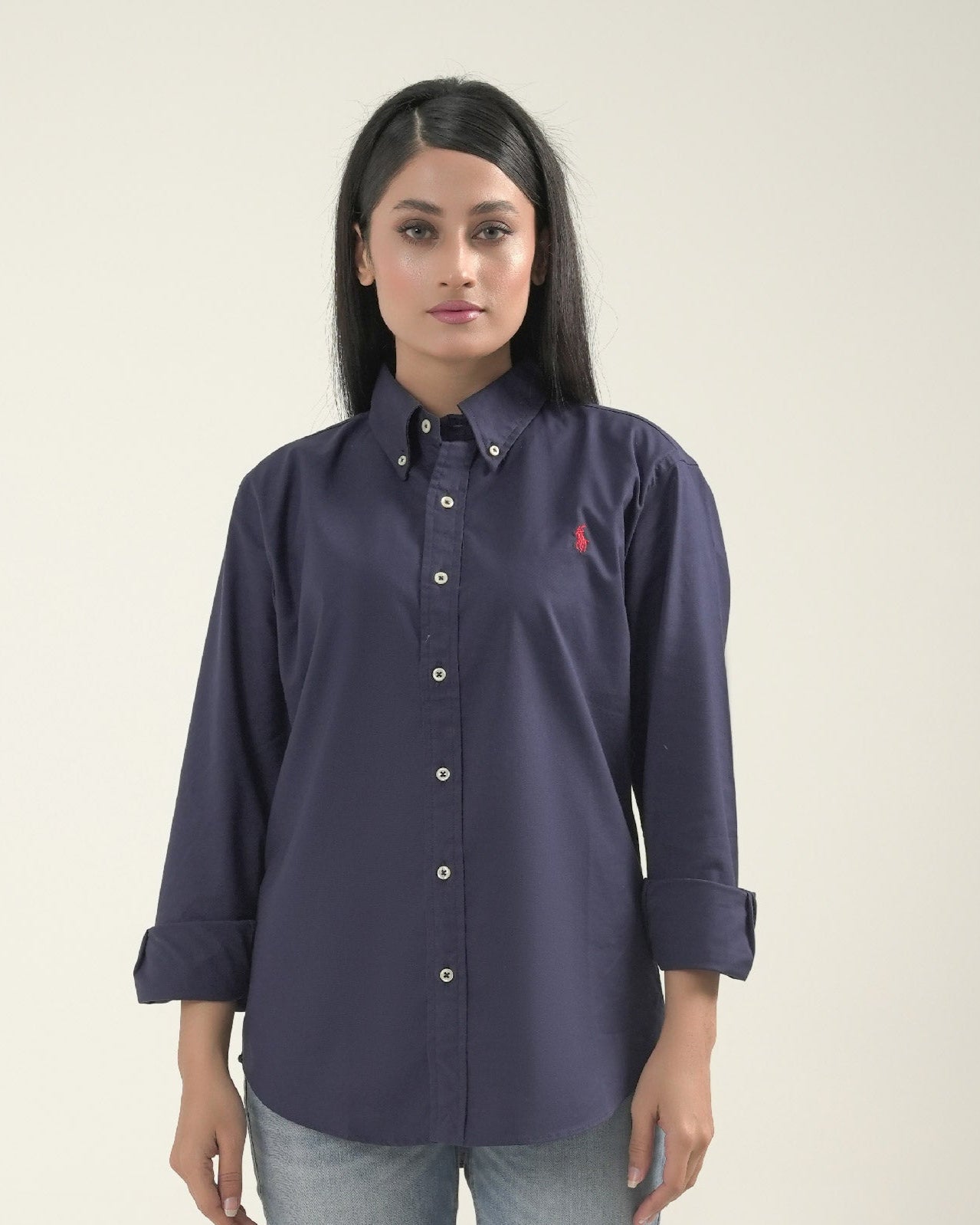 Classic Fit navy Iconic Oxford RL