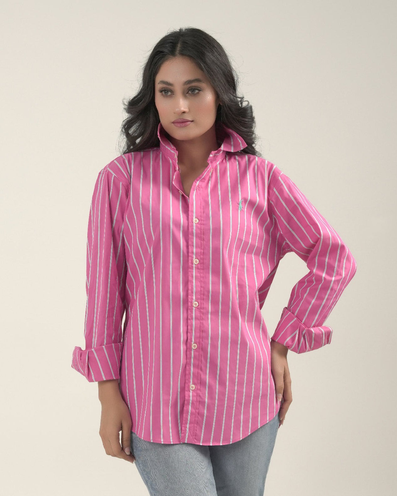 Classic Fit Pink Striped Shirt RL