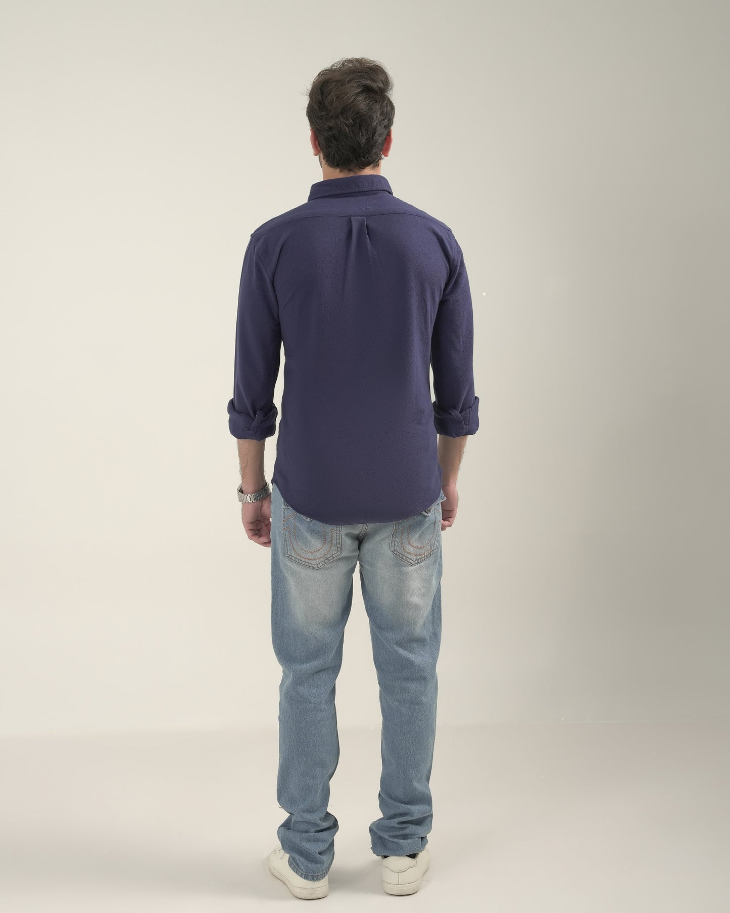 Blue Mesh Shirt Slim Fit