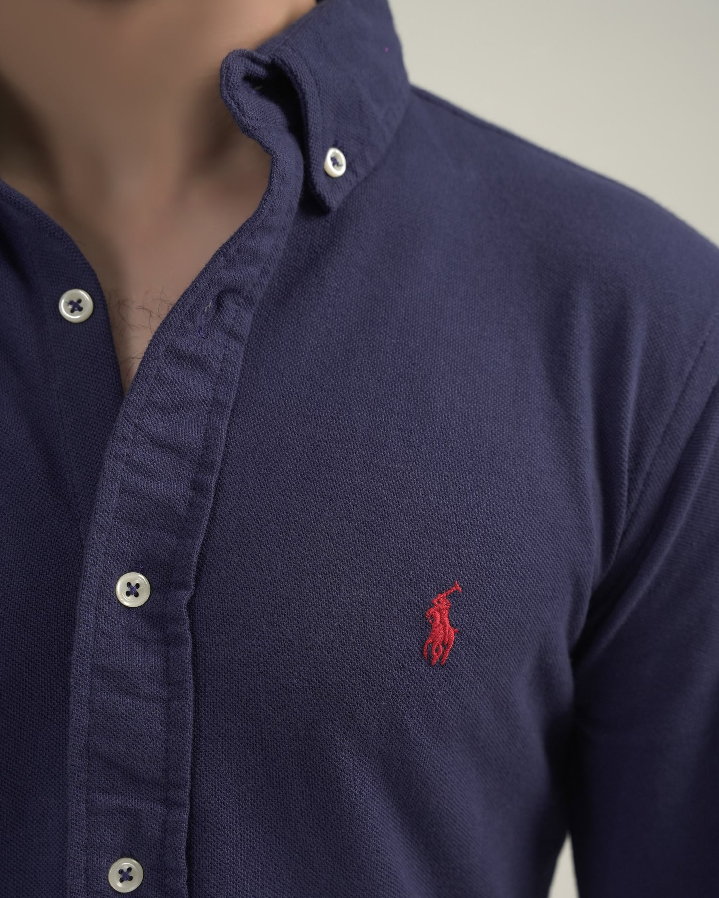 Blue Mesh Shirt Slim Fit