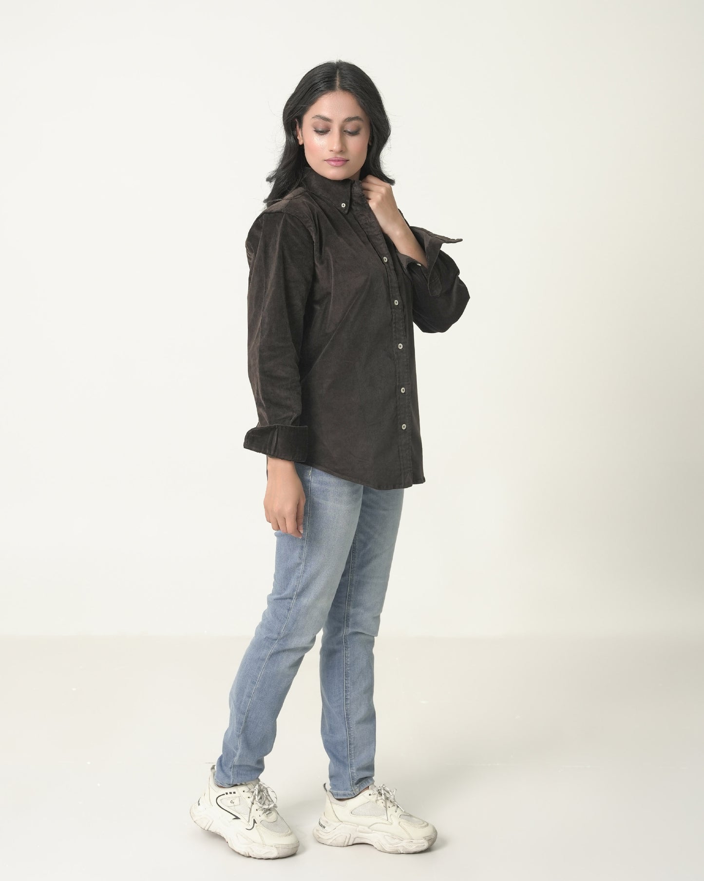 D Brown Corduroy Shirt Classic Fit