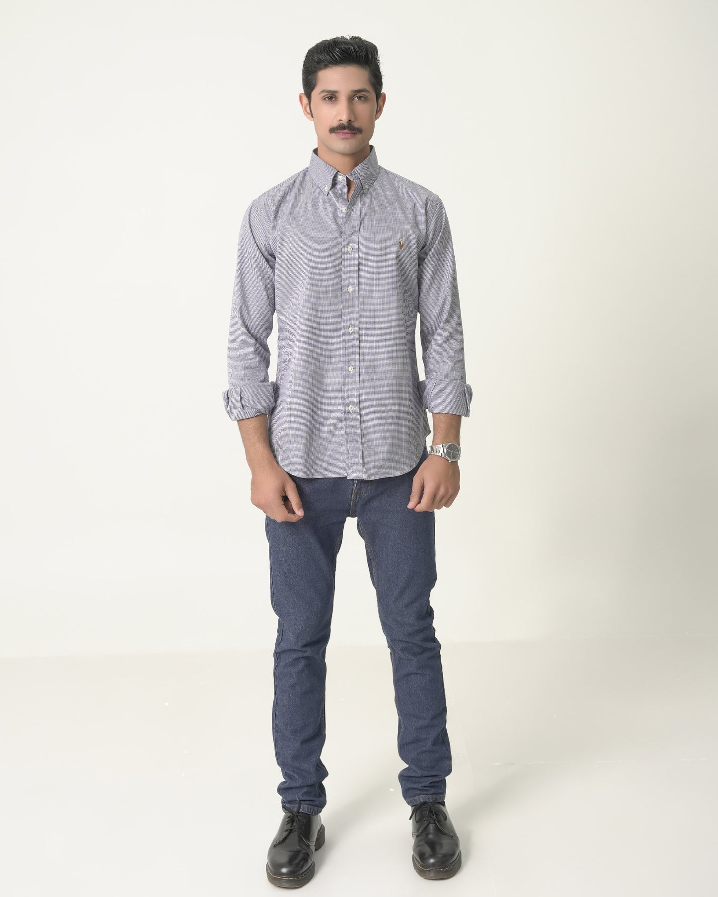 Navy Houndstooth custom fit