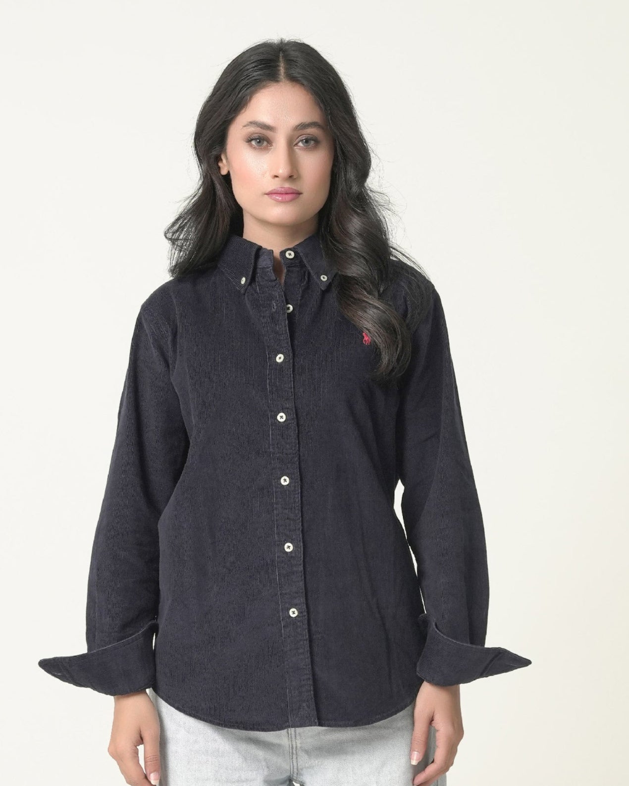 Navy Corduroy Shirt Classic Fit