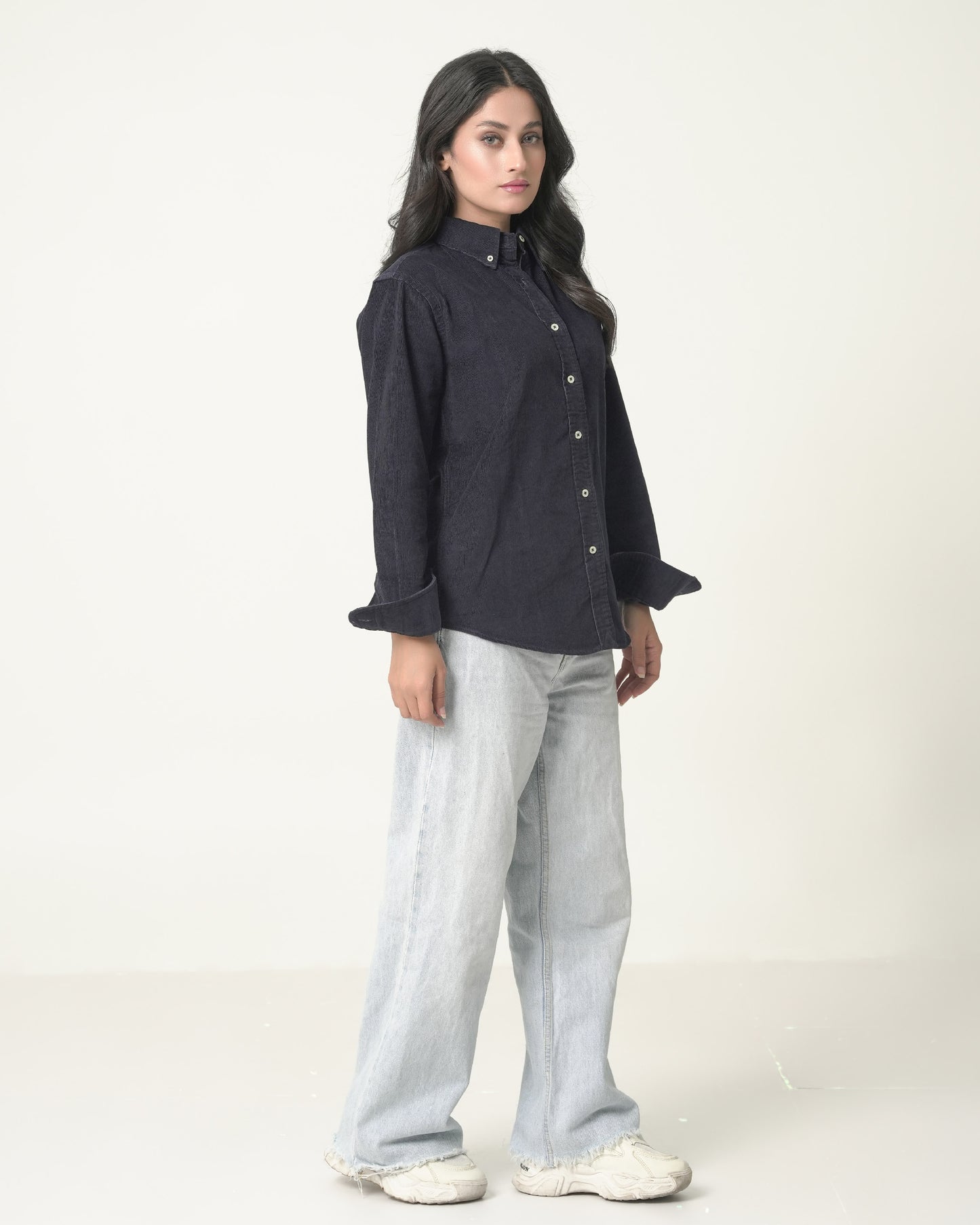 Navy Corduroy Shirt Classic Fit