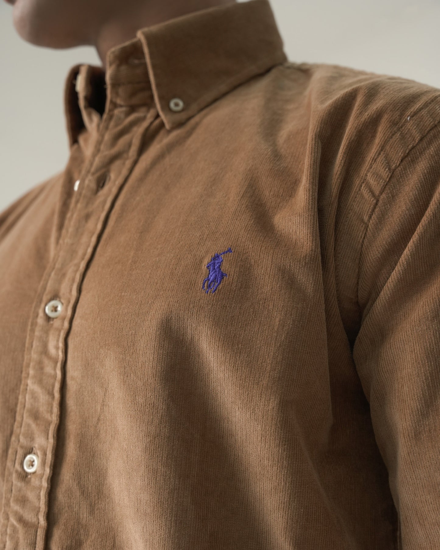 Khaki Corduroy Shirt Slim Fit