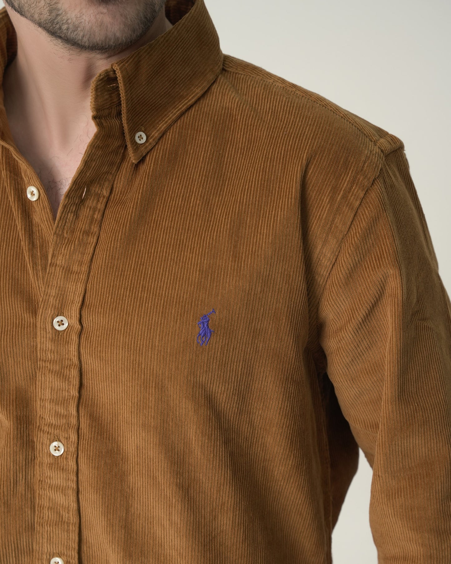 Tobbacco Corduroy shirt custom fit