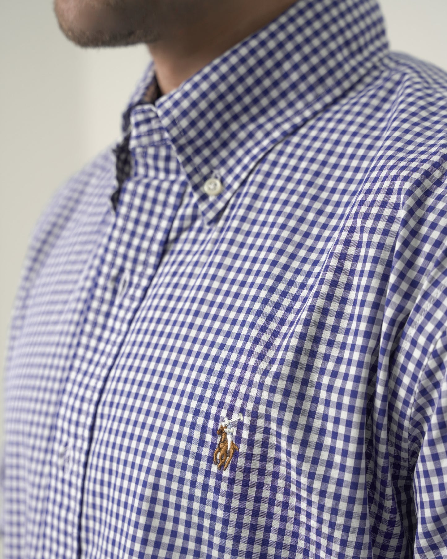 Blue Gingham check Custom fit