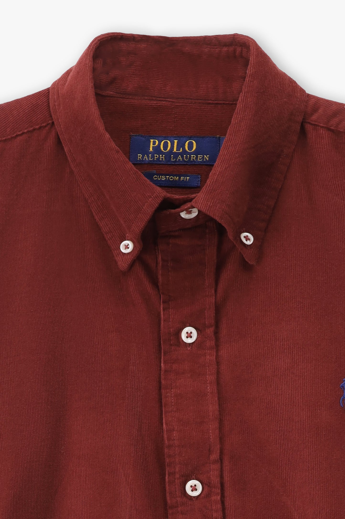 Custom fit Rust Ochre corduroy Shirt Ralph Lauren