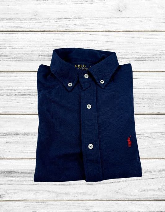 Slim Fit Blue Mesh Shirt Ralph Lauren ( Red Horse)