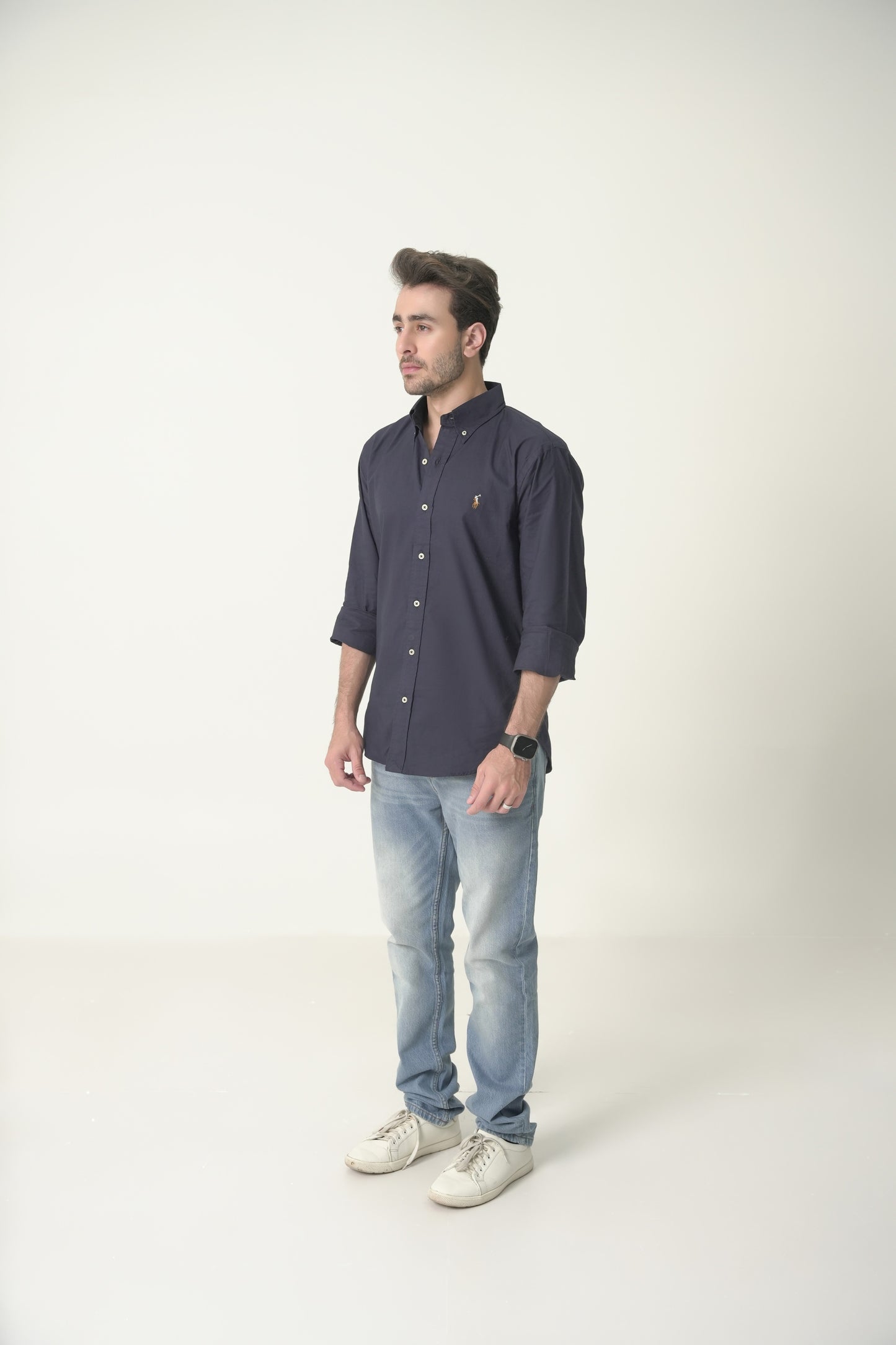 Slim Fit Navy Oxford Shirt RL