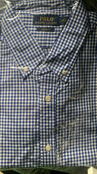 Custom Fit Blue Check Shirt  RL