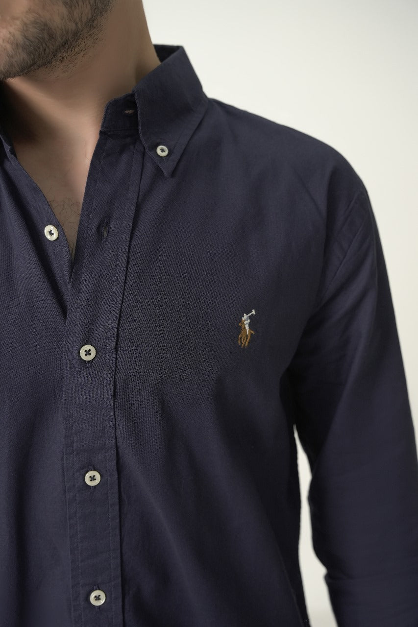 Slim Fit Navy Oxford Shirt RL