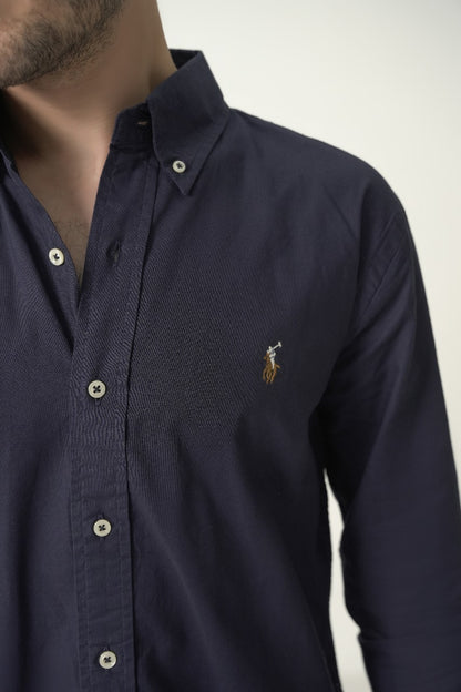 Slim Fit Navy Oxford Shirt RL